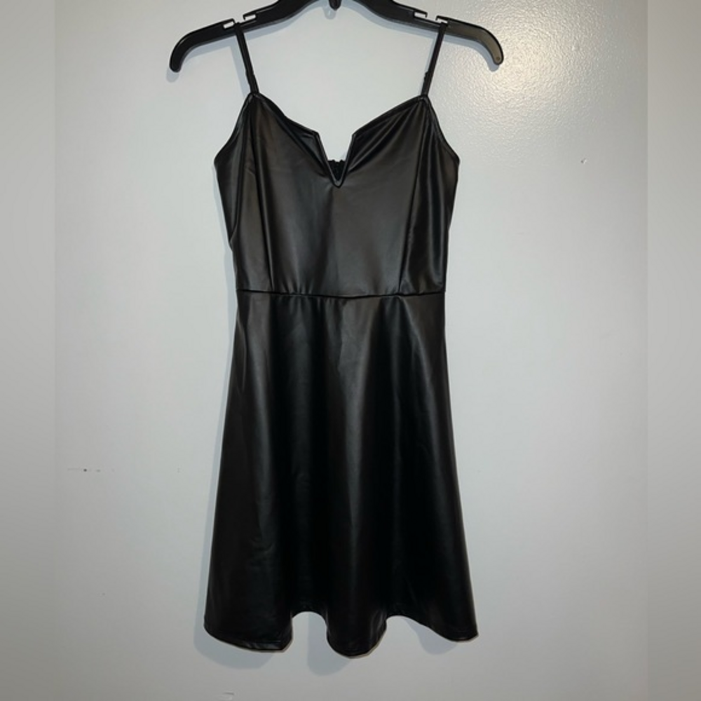 Faux Leather‎ Mini Dress